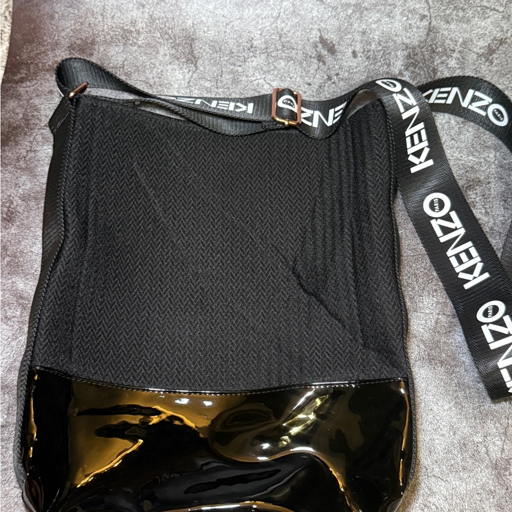 Kenzo Black Glossy Shoulder Bag